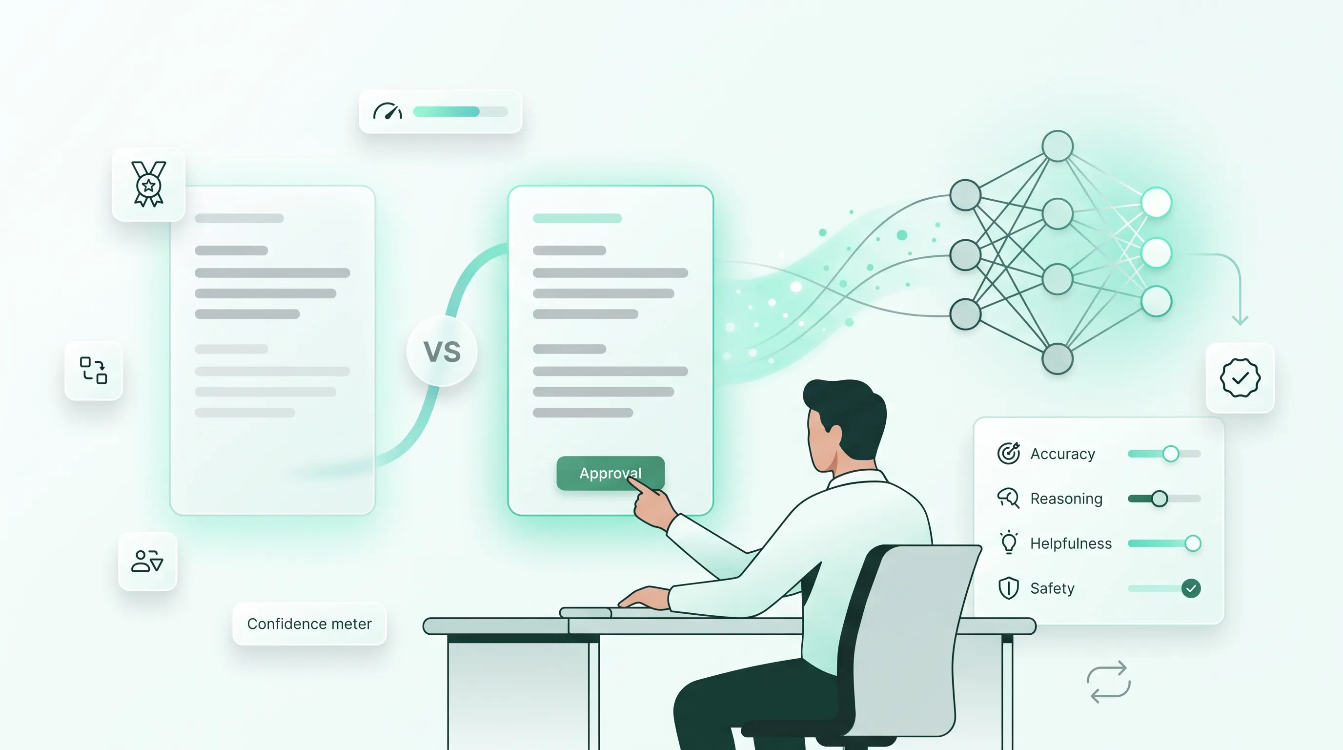 RLHF preference collection with versioned rubrics