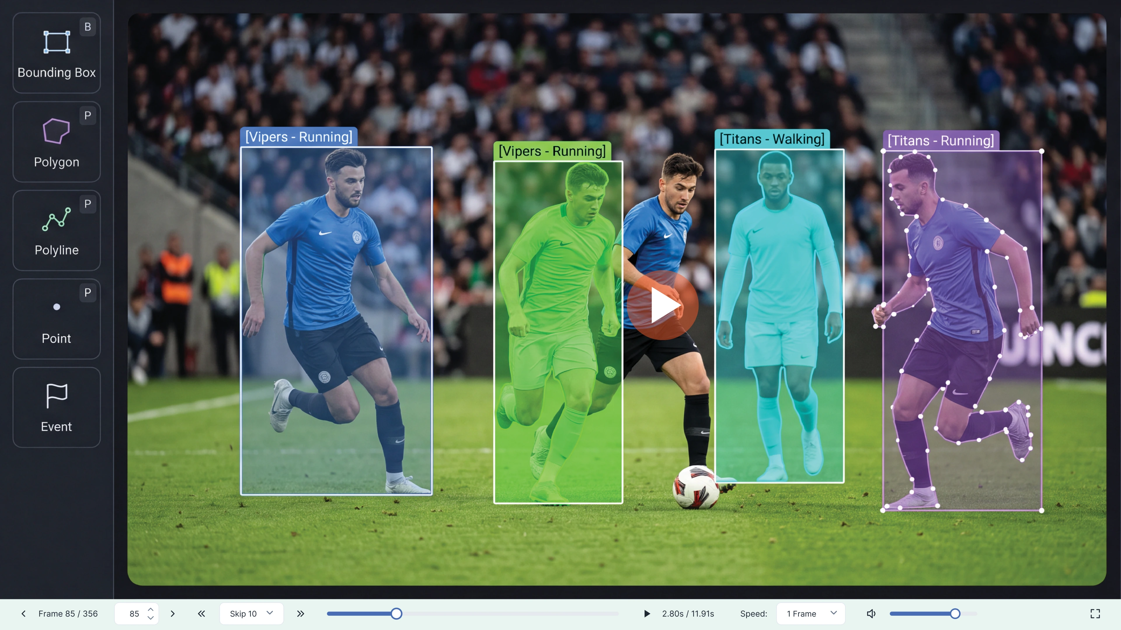 Video Annotation - governed annotation example